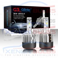 2x H7 G3 COB LED Headlight Bulbs Kit 7600 Lumens Canbus 72W HID UK STO..